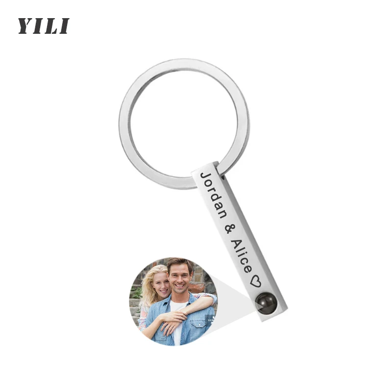 Personalized Photo Projection Keychain Custom Heart Photo Keyring Projection Keychain for Women Anniversary Memorial Gifts