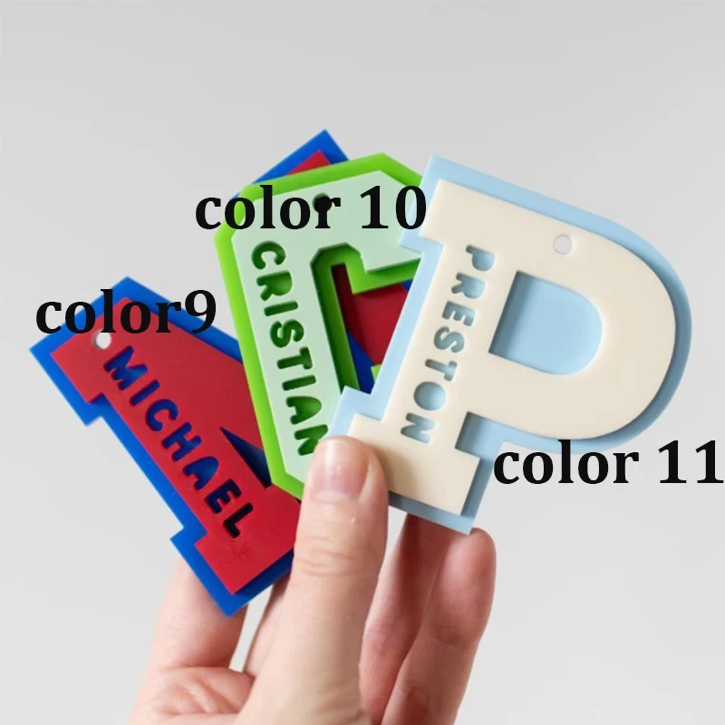 Colored Initial Letter Name Customized Acrylic Keychain Fashion Design 3D Nameplate Personalized Valentine’s Day Bag Charm Gift