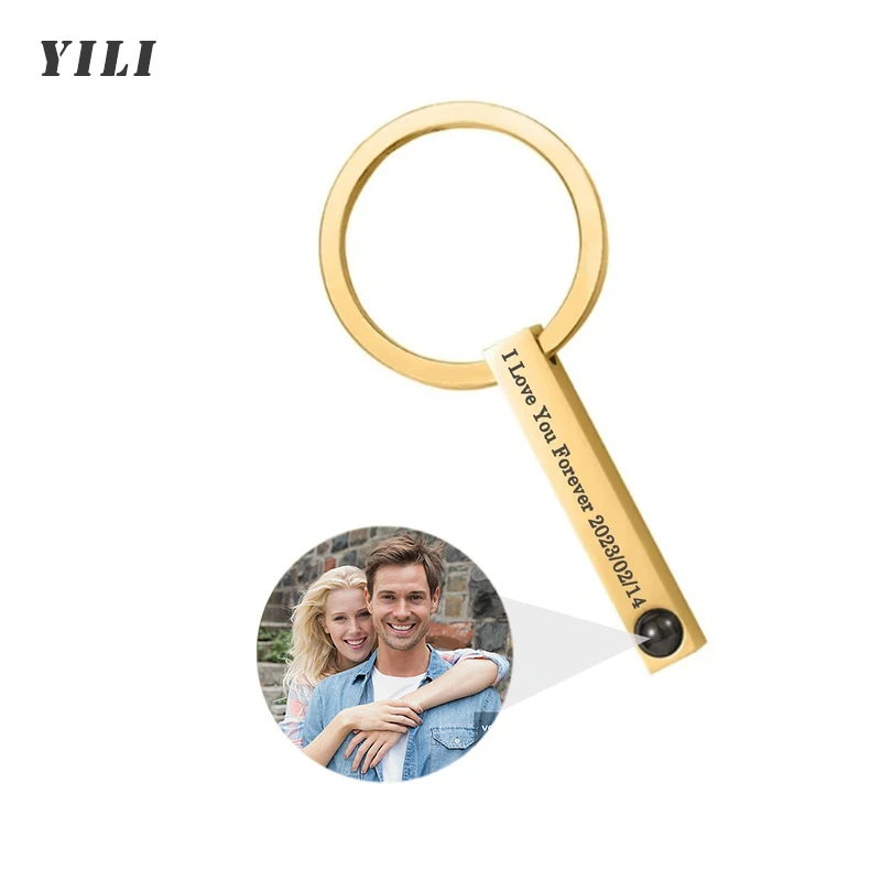 Personalized Photo Projection Keychain Custom Heart Photo Keyring Projection Keychain for Women Anniversary Memorial Gifts