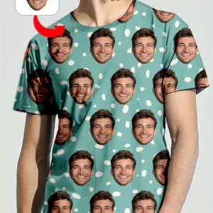 Men's 3d Custom Facial Printing T-Shirt Full Picture Custom Round Neck Short Sleeve Custom Exclusive Pattern Summer Gift