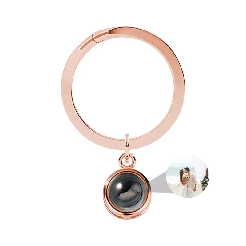Personalized Photo Projection Keychain Custom Heart Photo Keyring Projection Keychain for Women Anniversary Memorial Gifts